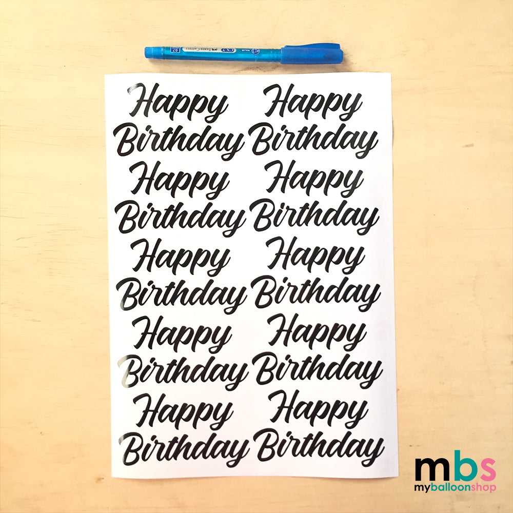 [B7] - 10 x Happy Birthday Sticker