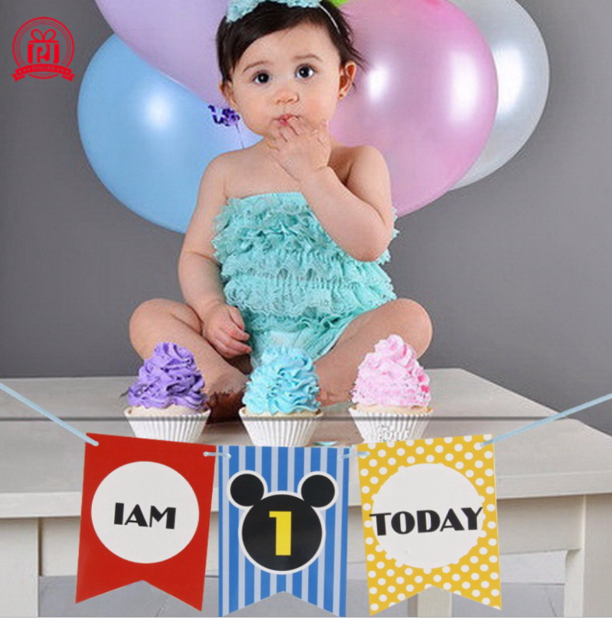 [1 Set] "I Am One Today" Banner