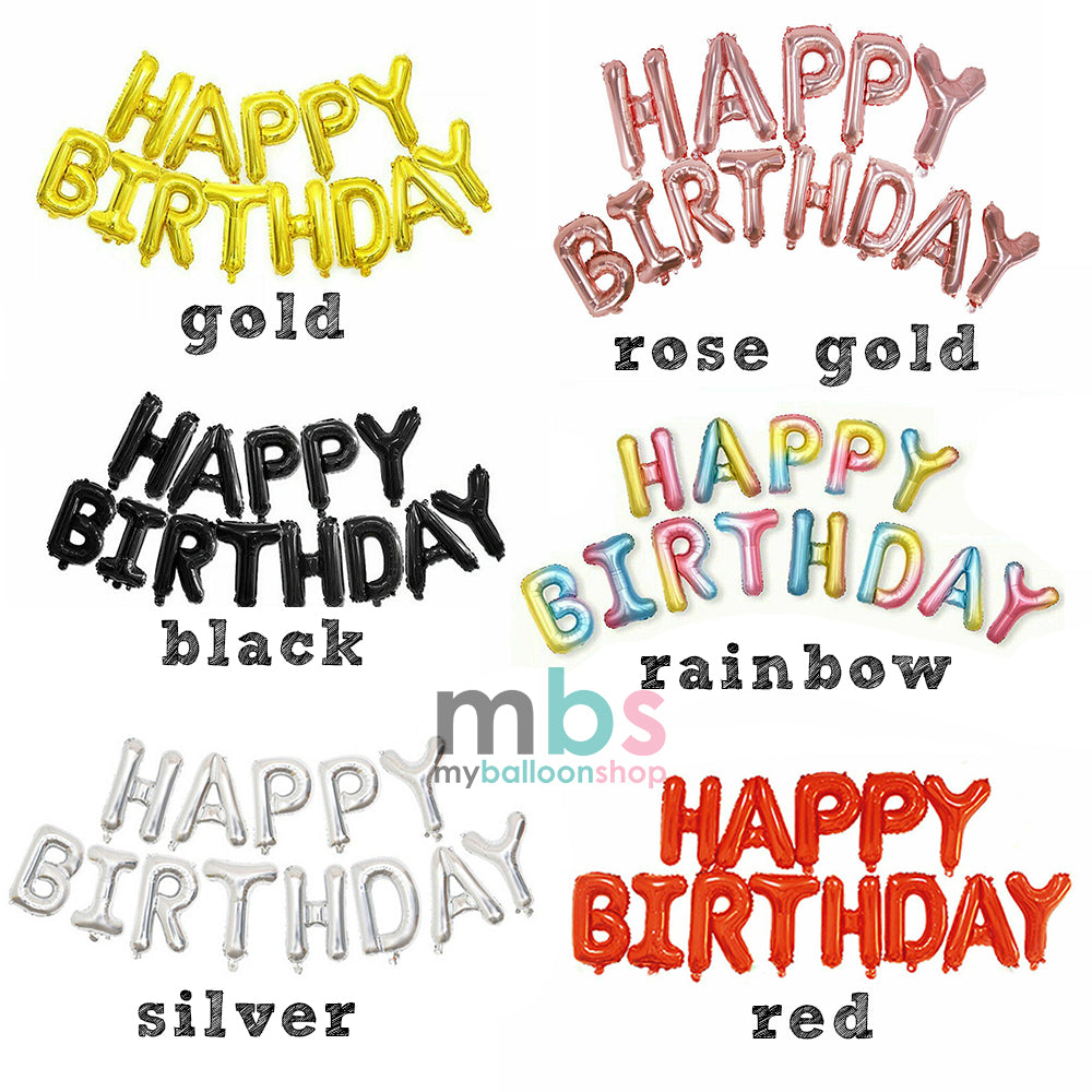 16 inch Happy Birthday Balloons Banner