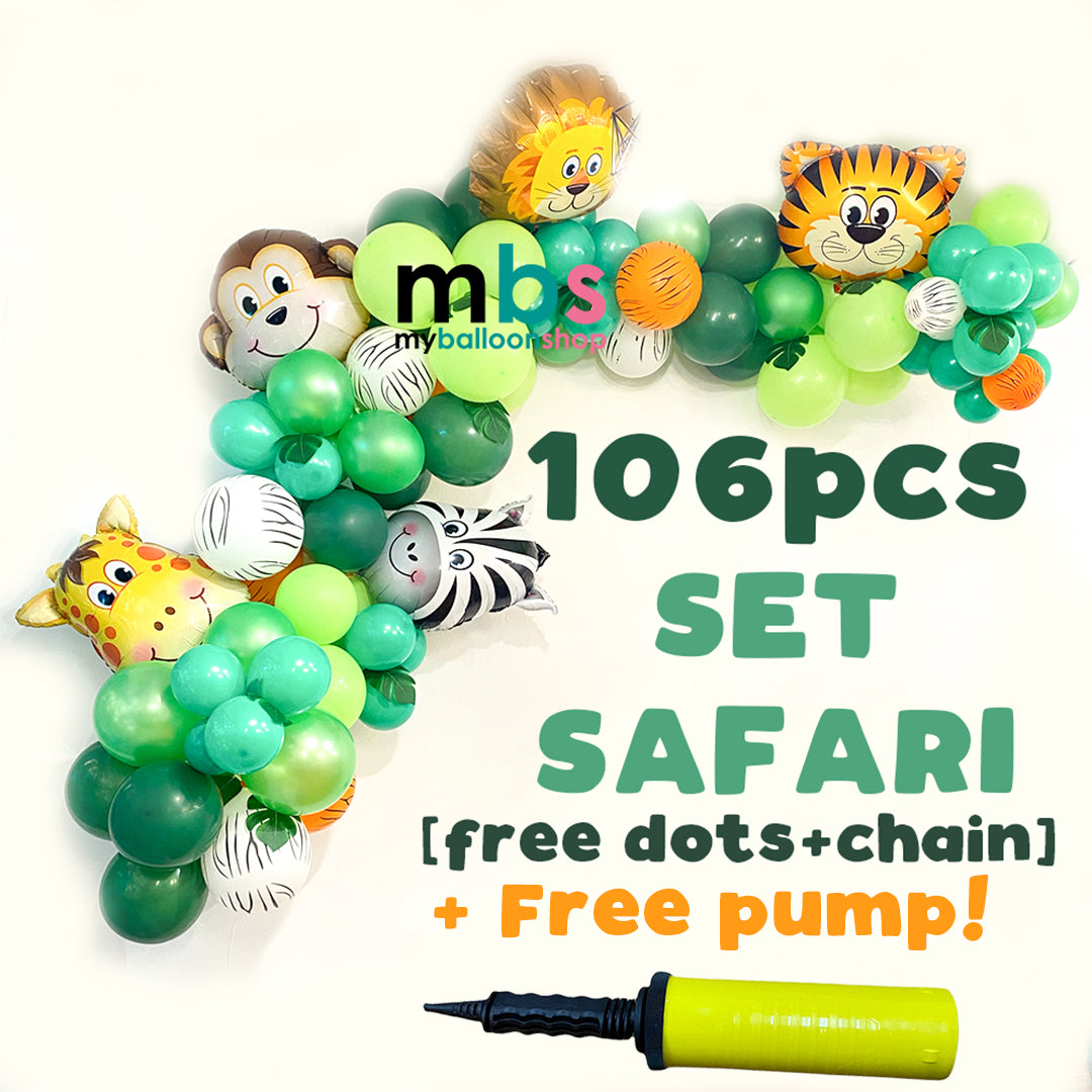 [106 pcs] - Set Balloons Jungle Safari Theme Kit