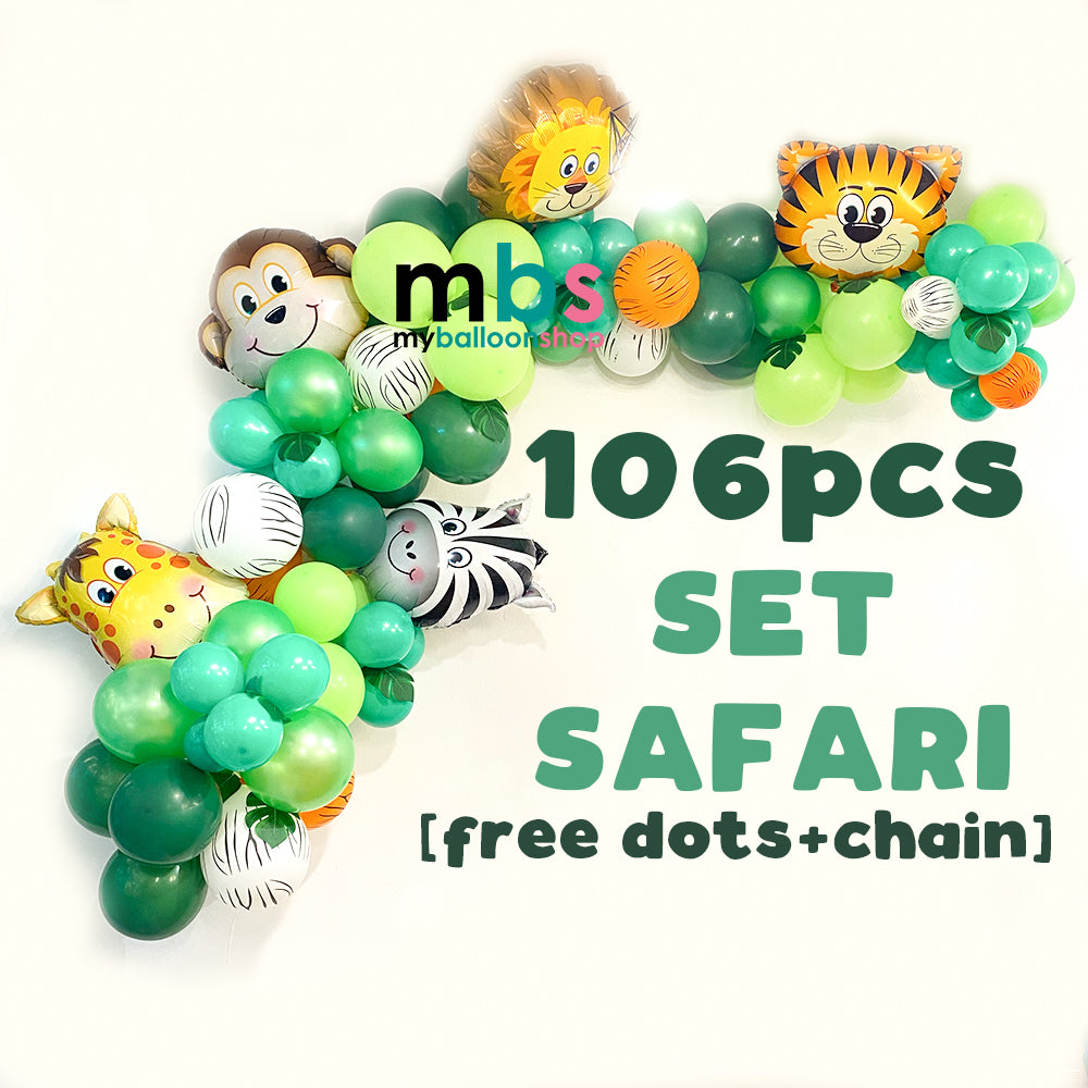 [106 pcs] - Set Balloons Jungle Safari Theme Kit