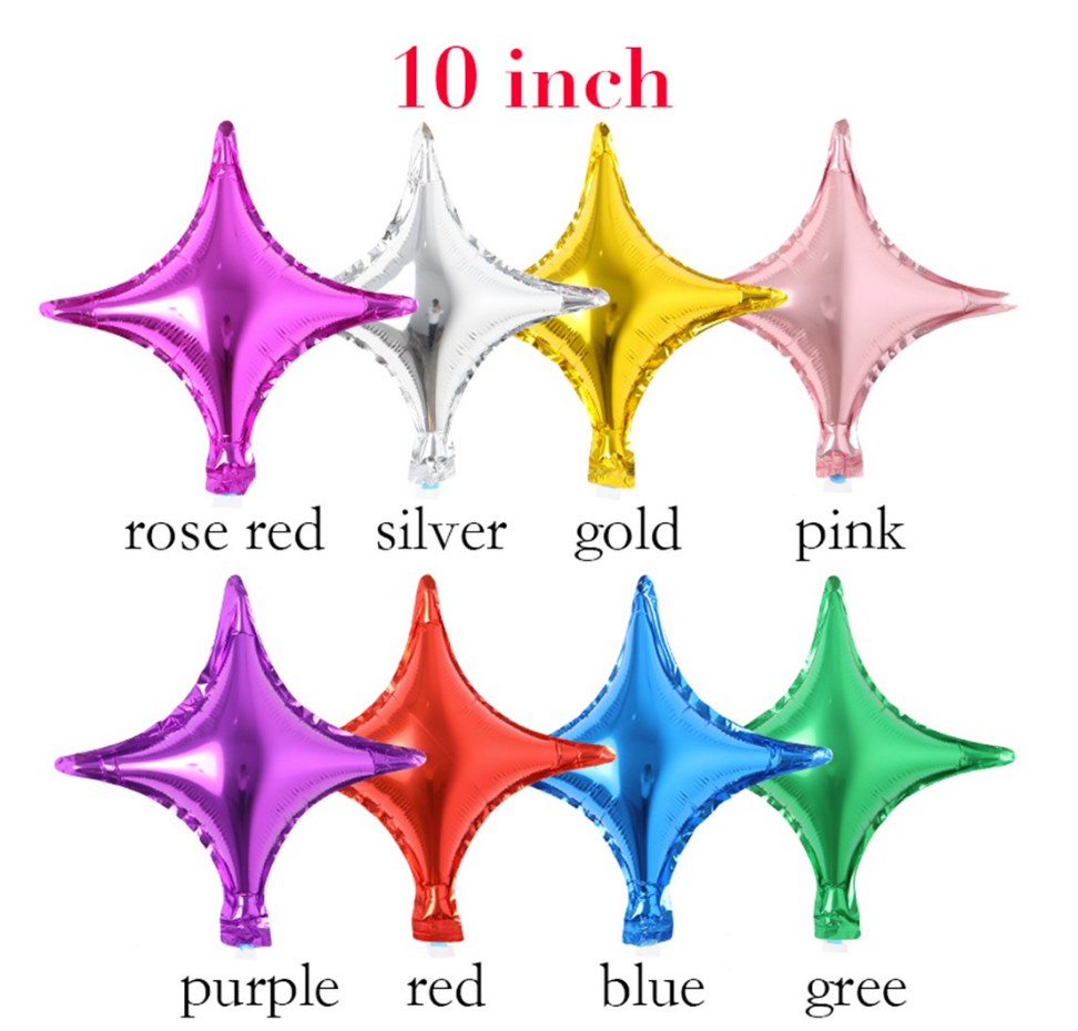 10/ 26 Inch 4 Pointed Star Foil Balloons