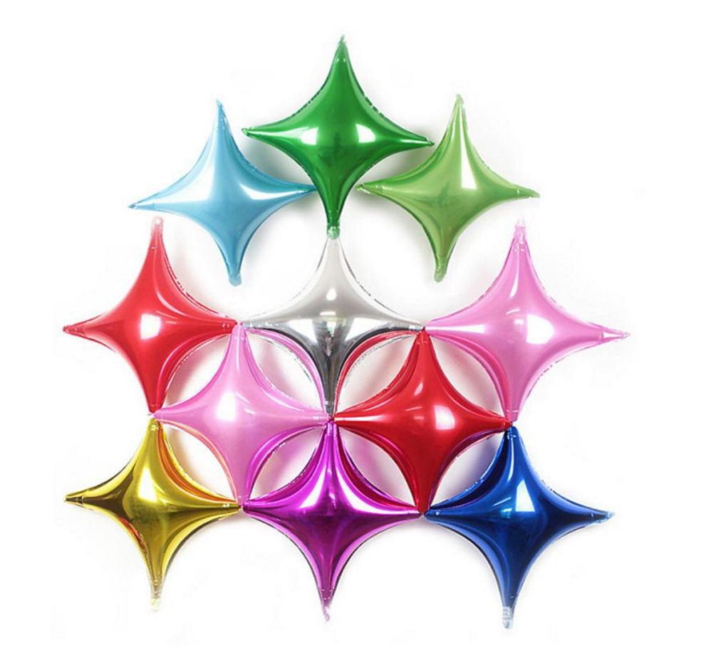 10/ 26 Inch 4 Pointed Star Foil Balloons