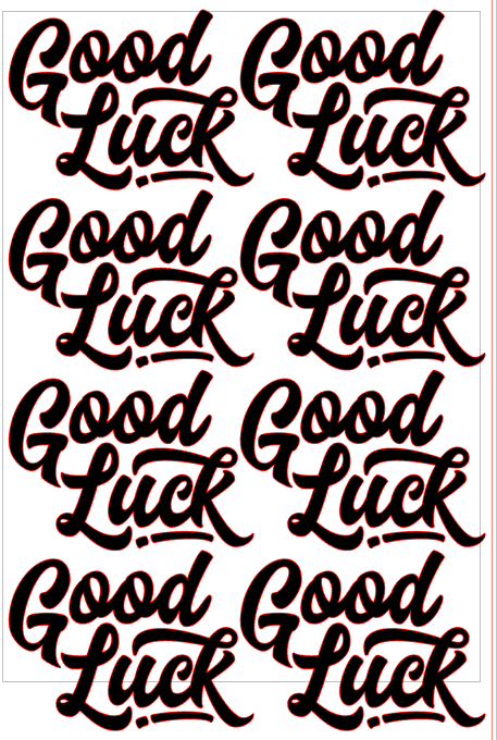 8 x Good Luck Sticker
