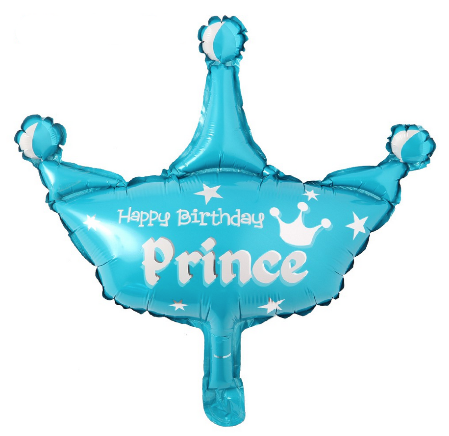 Happy Birthday Crown Blue Pink Balloons