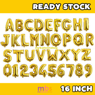 【16 INCH】Gold ABC Balloons