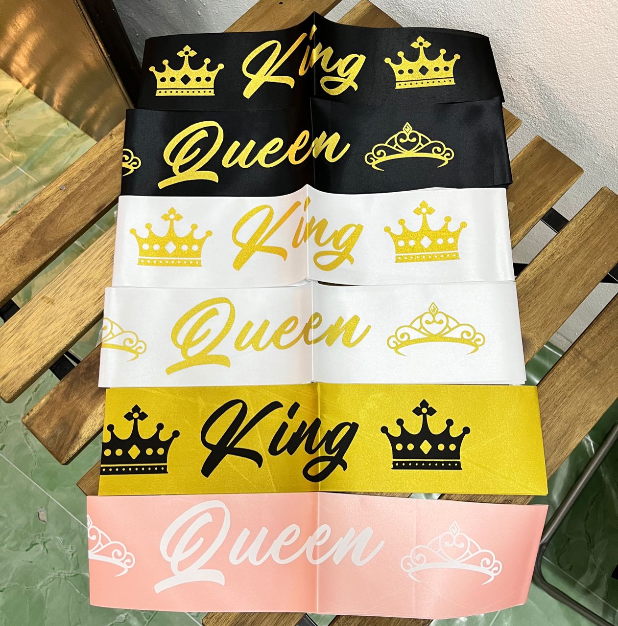 King and Queen Sash