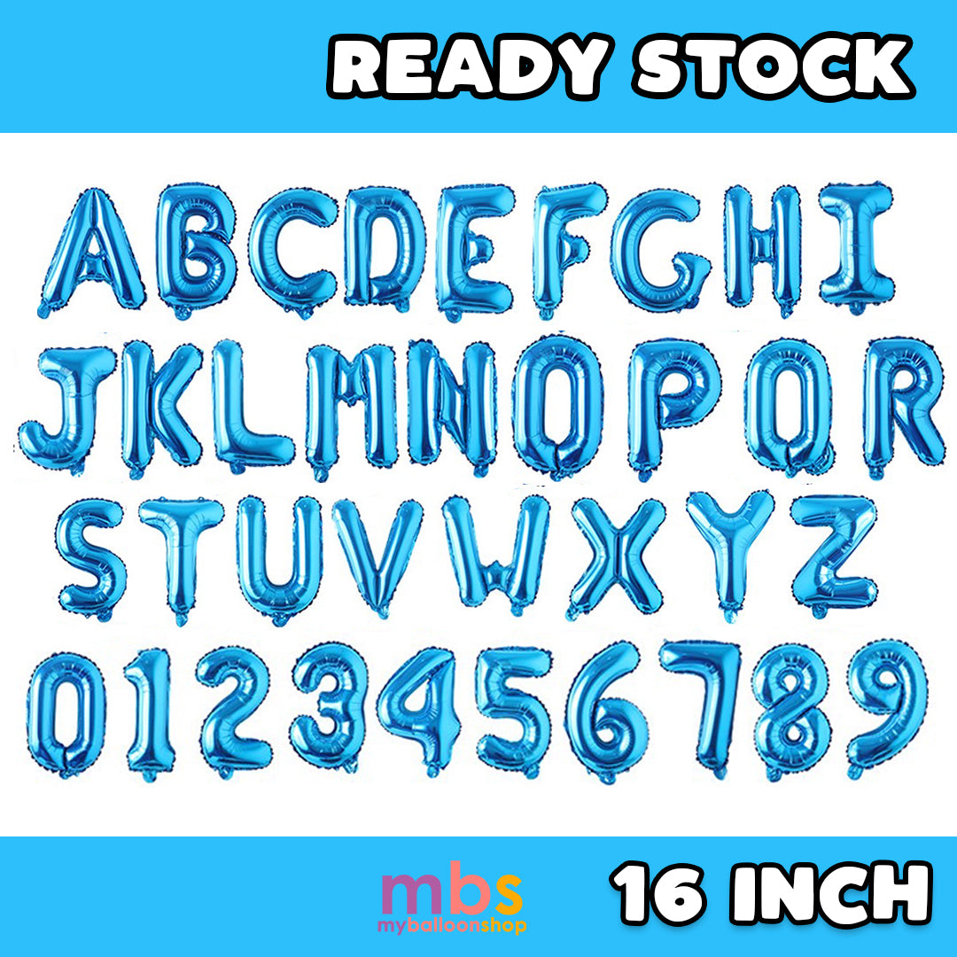【16 INCH】Blue ABC Balloons