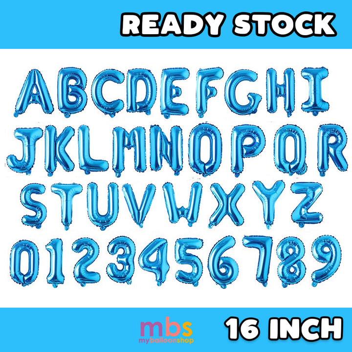 【16 INCH】Blue ABC Balloons