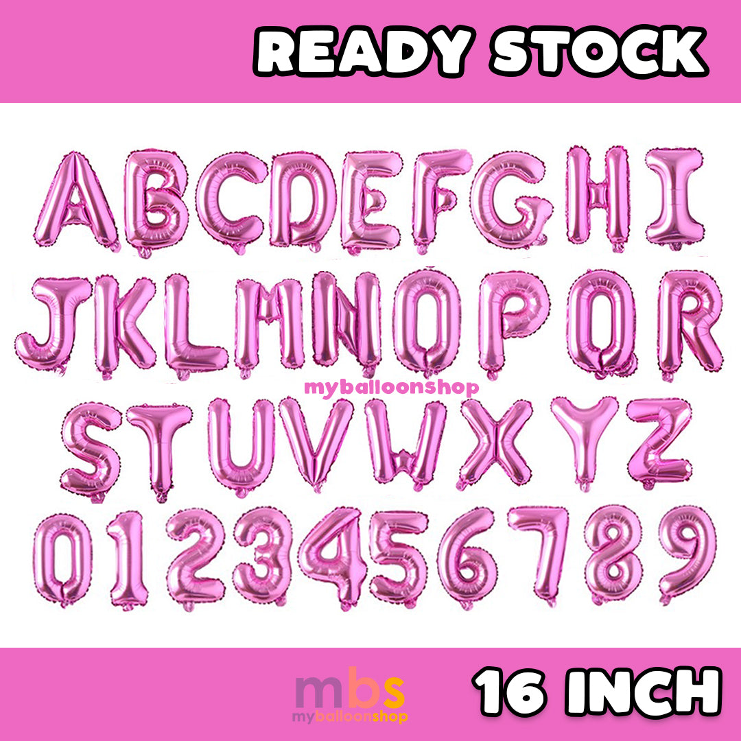 16 Inch - Pink Foiled ABC Balloons