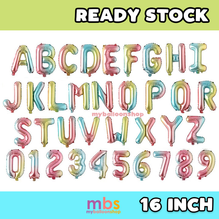 【16 INCH】Rainbow ABC Balloons