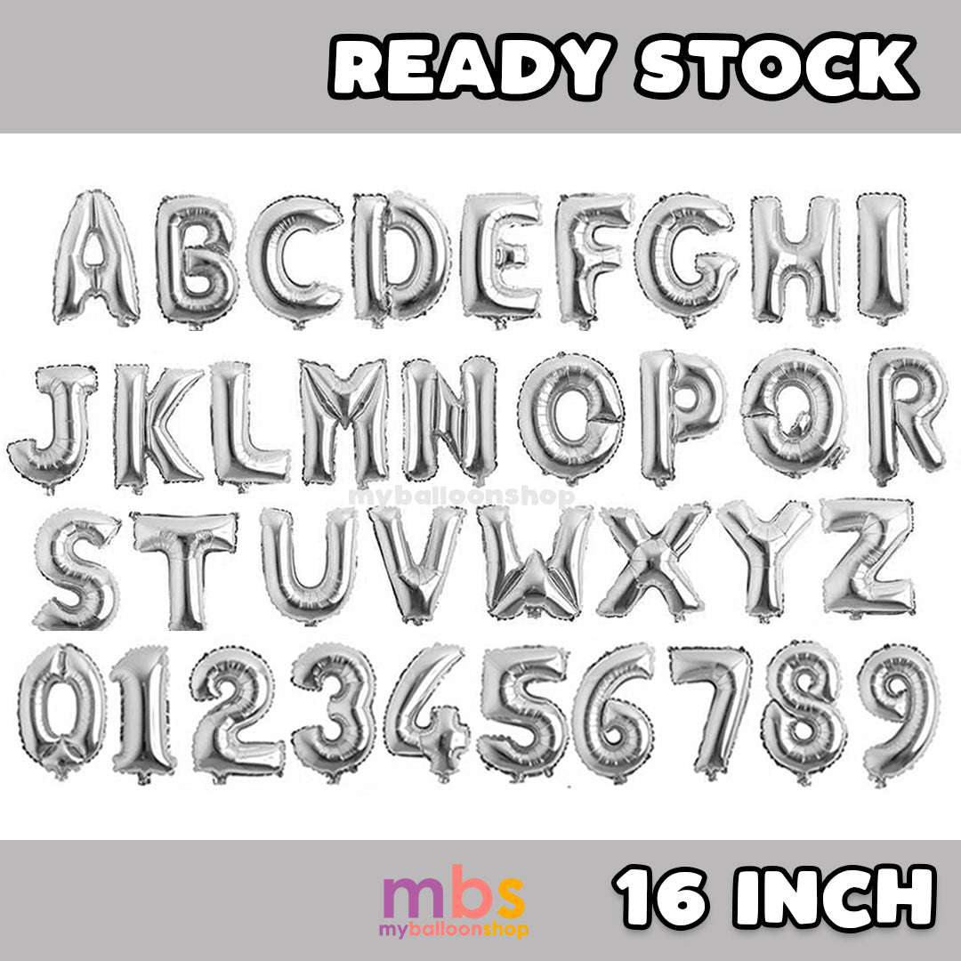 【16 INCH】Silver ABC Balloons