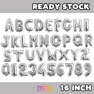 【16 INCH】Silver ABC Balloons