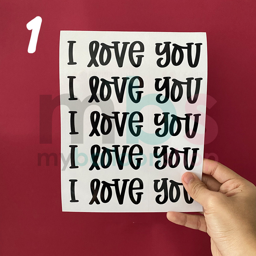 [I5] - I Love You - 5pcs Sticker