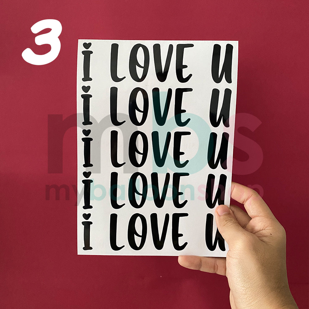 [I5] - I Love You - 5pcs Sticker