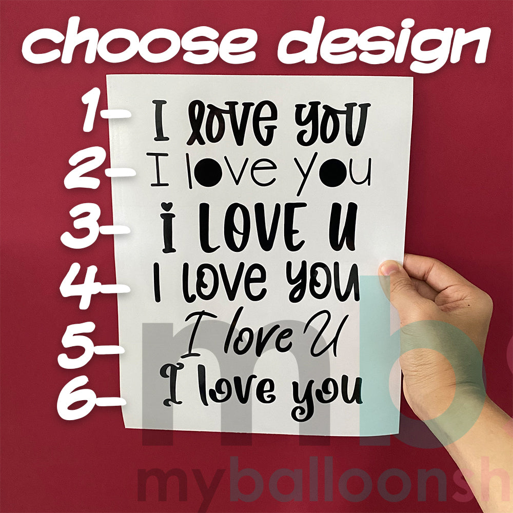 [I5] - I Love You - 5pcs Sticker