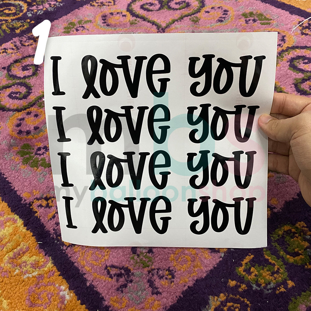 [I6] - I Love You 4pcs Sticker