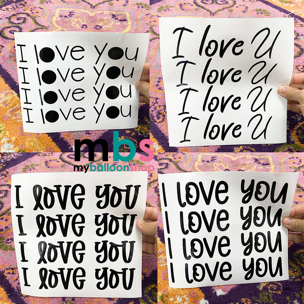 [I6] - I Love You 4pcs Sticker
