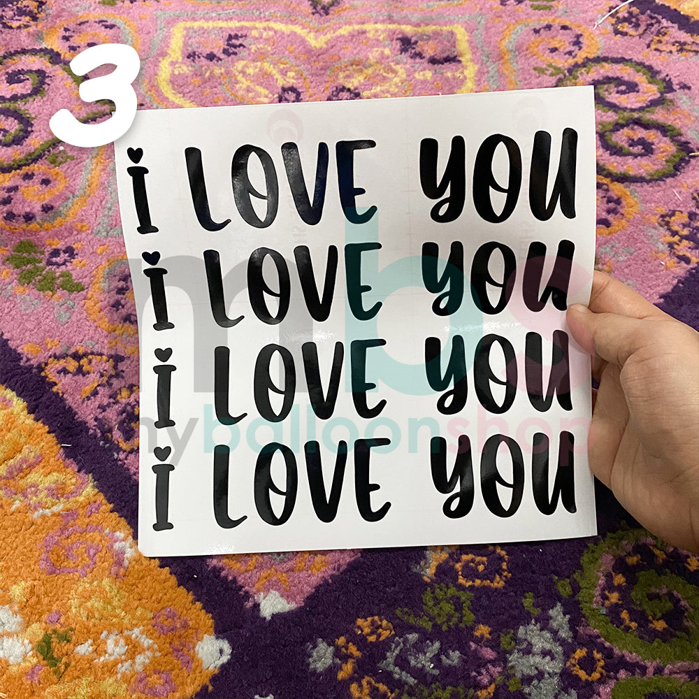 [I6] - I Love You 4pcs Sticker